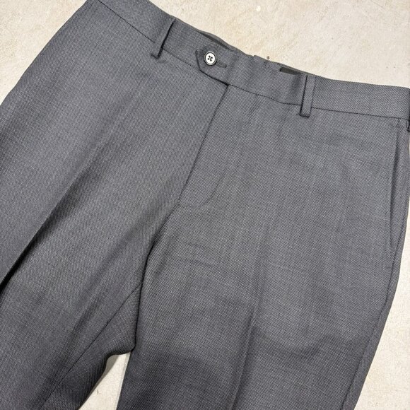 Spier & Mackay Dress Pants Grey Wool Trousers Birdseye 32x26 - Picture 3 of 9